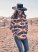 Women's Wrangler Retro Southwestern Print Quarter-Zip Sherpa Pullover in Argan Oil