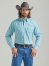 Men's George Strait Troubadour Long Sleeve Western Snap Print Shirt in Teal Blue