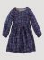 Girl's Long Sleeve Western Yoke Peasant Dress in Pageant Blue