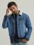 Men's Wrangler Sherpa Lined Denim Jacket in Mid Wash