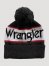 Wrangler Logo Pom Beanie in Black
