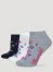 Women's Southwestern Low Cut Socks (3-pack) in Light Grey/White