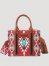 Southwestern Print Cross Body Canvas Mini Tote in Burgundy