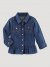 Little Girl's Denim Ruffle Tunic Top in Blue Denim