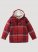 Boy's Wrangler Sherpa Lined Flannel Hooded Shirt Jacket in Garnet
