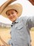 Boy's Cowboy Cut Western Snap Shirt in Denim