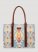 Southwestern Print Canvas Wide Tote in Light Blue