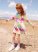 Wrangler x Barbie Girl's Plaid Western Snap Shirt Dress in Multi Plaid