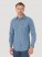 Men's Wrangler FR Flame Resistant Long Sleeve Western Snap Solid Shirt in Blue