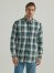 Wrangler Rugged Wear Long Sleeve Easy Care Plaid Button-Down Shirt in Green Navy