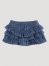 Little Girl's Pull On Ruffle Denim Skirt in Blue Denim