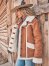 Women's Wrangler Faux Shearling Barn Coat in Lion