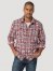 Men's Rock 47 by Wrangler Long Sleeve Western Snaps Overprint Shirt in Red Print