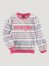 Girl's Puff Sleeve Graphic Fleece Sweatshirt in Pink Geo