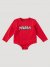 Little Girl's Long Sleeve Yeehaw Graphic Bodysuit in Scarlett