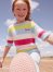 Wrangler x Barbie Girl's Fuzzy Sweater in Rainbow Stripe
