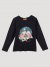 Girl's Long Sleeve Floral Desert Graphic Tee in Black