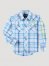 Boy's Wrangler Logo Long Sleeve Western Snap Shirt in Bold Plaid