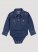 Baby Girl's Embroidered Yoke Denim Bodysuit in Blue Denim