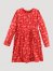 Girl's Long Sleeve Printed Pocket Dress in Red
