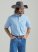 Men's George Strait Short Sleeve 2 Pocket Button Down Plaid Shirt in Baby Blue