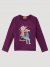 Girl's Long Sleeve Lounging Cowgirl Graphic Tee in Purple