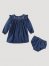 Little Girl's Denim Trapeze Dress in Blue Denim
