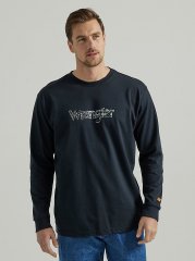 Wrangler FR Flame Resistant Long Sleeve Logo Graphic T-Shirt in Black