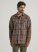 Men's Wrangler Heavyweight Plaid Sherpa Lined Shirt Jacket in Vintage Indigo