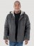 Wrangler Workwear Sherpa Lined Shirt Jacket in Charcoal