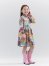 Wrangler x Barbie Girl's Illustrated Western Snap Shirt Dress in Multi Print