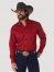 Painted Desert Long Sleeve Button Down Lightweight Solid Twill Shirt in Red