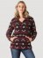 Women's Wrangler Retro Southwestern Print Quarter-Zip Sherpa Pullover in Wine Tasting