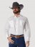 Wrangler Western Snap Shirt - Long Sleeve Solid Broadcloth in White