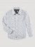 Boy's Wrangler 20X Advanced Comfort Western Snap Print Shirt in Blue Quatrefoil