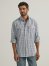 Men's Performance Button Front Long Sleeve Plaid Shirt in Navy Blue