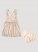 Little Girl's Pleated Pinafore Dress in Rose Gold