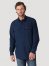 Men's Wrangler Performance Button Front Long Sleeve Solid Shirt in Pageant Blue