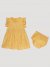 Little Girl's Ruffle Boot Print Peasant Dress in Yellow