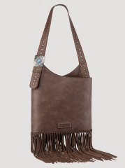 Women's Fringe Studded Cross Body in Brown