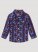 Little Boy Checotah Print Long Sleeve Snap Front Western Shirt in Blue