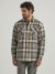 Men's Wrangler Heavyweight Plaid Sherpa Lined Shirt Jacket in Raven