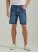 Men's Frayed Hem Denim Short in Dark Wash