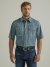 Men's Wrangler 20X Competition Advanced Comfort Short Sleeve Western Snap Print Shirt in Navy Twilight