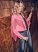 Women's Wrangler Retro Crop Fringe Jacket in Pink