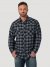 Men's Wrangler Retro Long Sleeve Flannel Western Snap Plaid Shirt in Stormy Weather