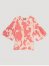 Girl's Pink Cow Print Bell Sleeve Top in Pink