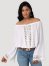 Women's Wrangler Retro Boho Lace Trim Blouse in White