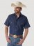 Cowboy Cut Firm Finish Denim Short Sleeve Work Western Shirt in Rigid Indigo