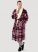 Plaid Flannel Sherpa Lined Robe in Red